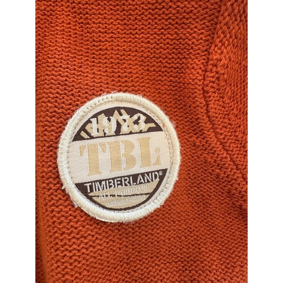 Timberland Boys 4T Orange Knit Zip Up Sweater Sherpa Lined Collar Casual Cute - Picture 2 of 4